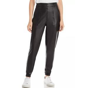 Spanx Faux Leather Jogger Pants Womens Sz Medium Edgy Pull On Casual
